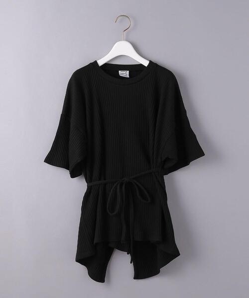 BASERANGE(ベースレンジ)の「<BASERANGE(ベースレンジ)>SHAW ショートスリーブ カットソー(Tシャツ/カットソー・レディース・ブラック/オフホワイト・XS)」の2枚目の写真