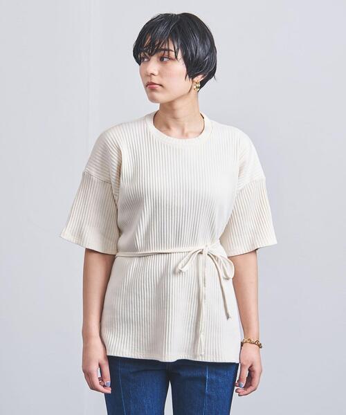 BASERANGE(ベースレンジ)の「<BASERANGE(ベースレンジ)>SHAW ショートスリーブ カットソー(Tシャツ/カットソー・レディース・ブラック/オフホワイト・XS)」の7枚目の写真
