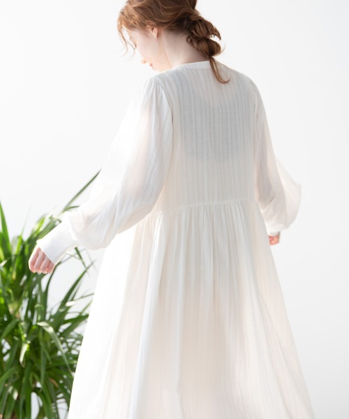 Crisp（クリスプ）の「ドビーストライプシャツワンピース（シャツワンピース・レディース・ホワイト/ピンク・FREE）」の18枚目の写真