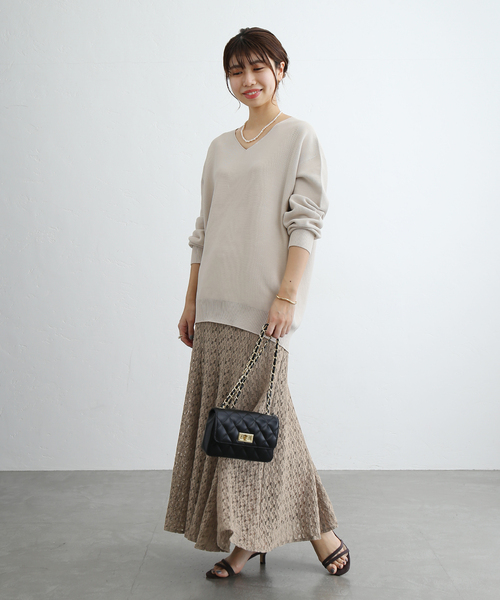 La TOTALITE(ラトータリテ)の「ストレッチレーススカート◆(スカート・レディース・ブラウン/ナチュラル・36/38)」の10枚目の写真