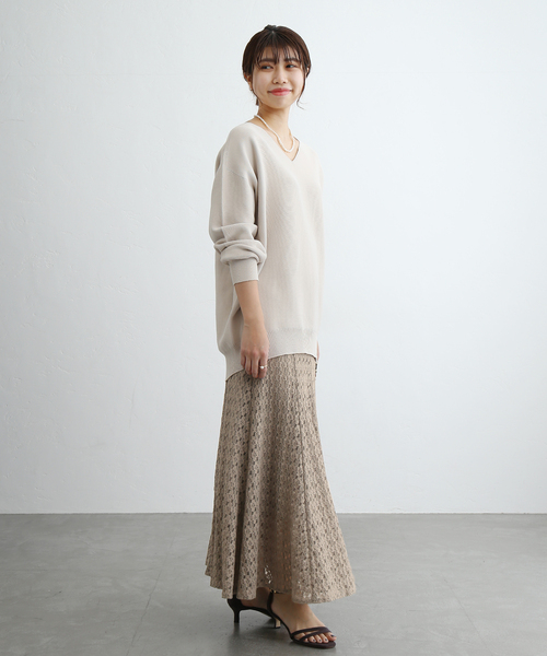 La TOTALITE(ラトータリテ)の「ストレッチレーススカート◆(スカート・レディース・ブラウン/ナチュラル・36/38)」の13枚目の写真