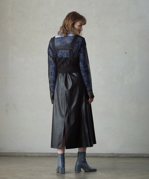 AS KNOW AS PINKY(アズノゥアズピンキー)の「ヴィーガンレザーでイチオシジャンパースカート(ジャンパースカート・レディース・アイボリー/ブラック/ベージュ・FREE)」の8枚目の写真