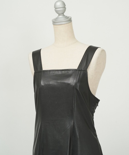 AS KNOW AS PINKY(アズノゥアズピンキー)の「ヴィーガンレザーでイチオシジャンパースカート(ジャンパースカート・レディース・アイボリー/ブラック/ベージュ・FREE)」の14枚目の写真