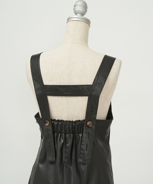 AS KNOW AS PINKY(アズノゥアズピンキー)の「ヴィーガンレザーでイチオシジャンパースカート(ジャンパースカート・レディース・アイボリー/ブラック/ベージュ・FREE)」の18枚目の写真