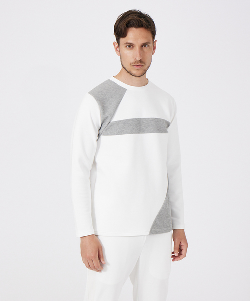 5351 POUR LES HOMMES（ゴーサンゴーイチプールオム）の「メッシュ切り替え 長袖プルオーバー（Tシャツ/カットソー・メンズ・ホワイト/チャコールグレー/ブラック・44/46/48/50）」の2枚目の写真