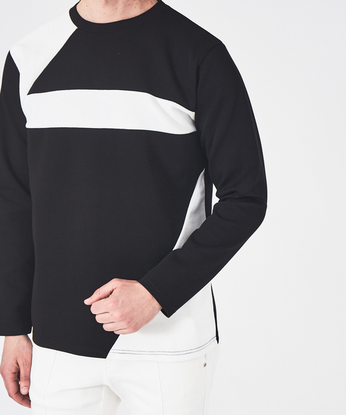 5351 POUR LES HOMMES（ゴーサンゴーイチプールオム）の「メッシュ切り替え 長袖プルオーバー（Tシャツ/カットソー・メンズ・ホワイト/チャコールグレー/ブラック・44/46/48/50）」の9枚目の写真