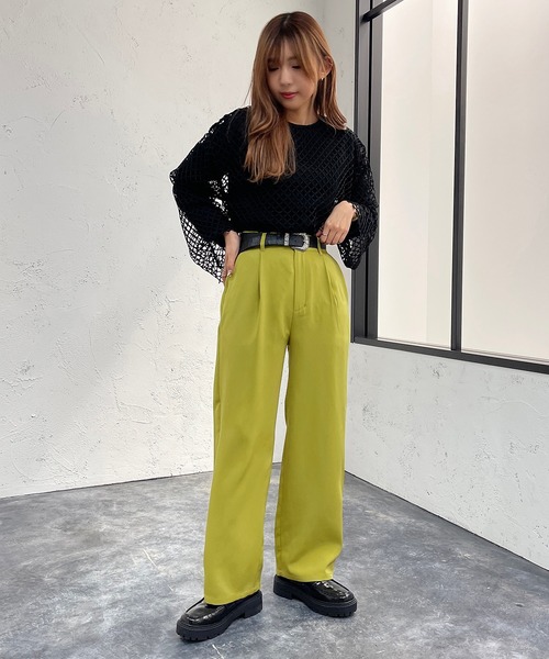 apres jour mignon（アプレジュールミニョン）の「テーパードパンツ【ZOZOTOWN限定アイテム】（その他パンツ・レディース・ブラック/オレンジ/グリーン系その他・SMALL/MEDIUM/X-LARGE）」の15枚目の写真