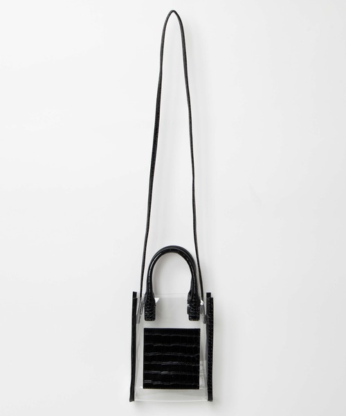 WEGO(ウィゴー)の「WEGO/パイピングクリアショルダー(ショルダーバッグ・レディース・ブラック/オフホワイト/グリーン・FREE)」の18枚目の写真