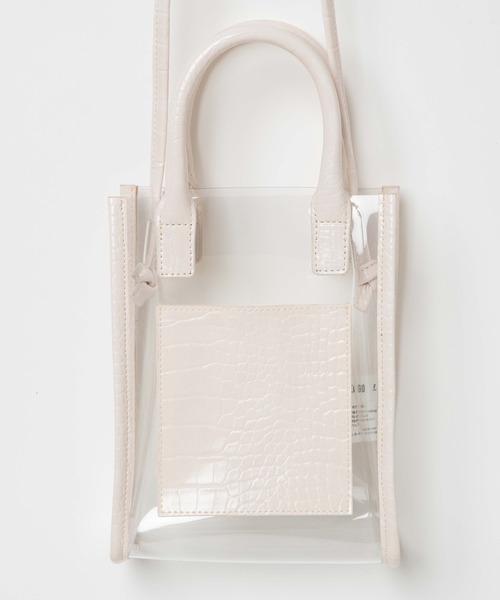 WEGO(ウィゴー)の「WEGO/パイピングクリアショルダー(ショルダーバッグ・レディース・ブラック/オフホワイト/グリーン・FREE)」の13枚目の写真