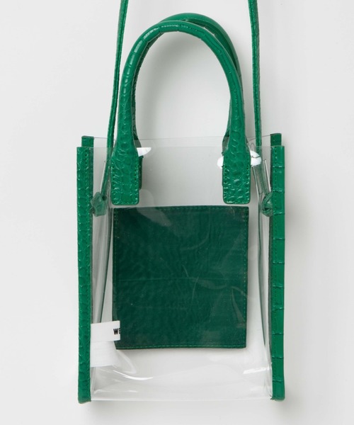 WEGO(ウィゴー)の「WEGO/パイピングクリアショルダー(ショルダーバッグ・レディース・ブラック/オフホワイト/グリーン・FREE)」の16枚目の写真