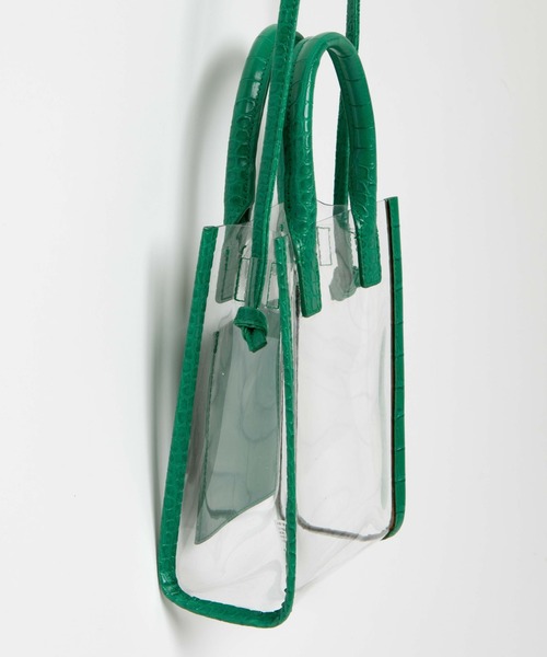 WEGO(ウィゴー)の「WEGO/パイピングクリアショルダー(ショルダーバッグ・レディース・ブラック/オフホワイト/グリーン・FREE)」の7枚目の写真