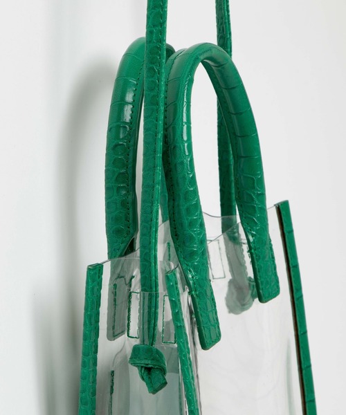 WEGO(ウィゴー)の「WEGO/パイピングクリアショルダー(ショルダーバッグ・レディース・ブラック/オフホワイト/グリーン・FREE)」の10枚目の写真