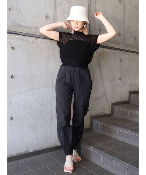 MURUA(ムルーア)の「フレンチスリーブメッシュニット(ニット/セーター・レディース・ホワイト/ブラック/イエロー/モカ・FREE)」の9枚目の写真