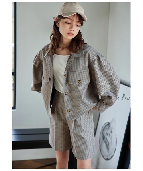 CHILLE（チル）の「先染めチェックタックショートパンツ（その他パンツ・レディース・グレー・FREE）」の9枚目の写真