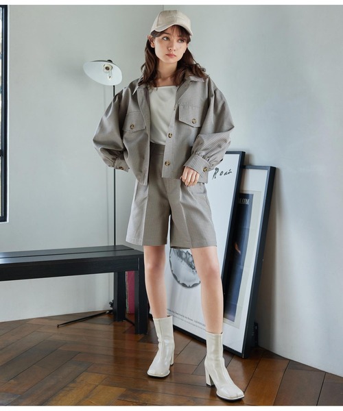 CHILLE（チル）の「先染めチェックタックショートパンツ（その他パンツ・レディース・グレー・FREE）」の7枚目の写真