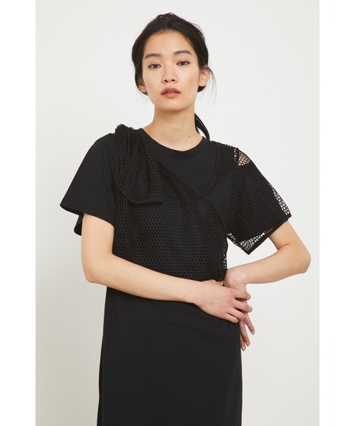HeRIN.CYE(ヘリンドットサイ)の「Layerd long tee(ワンピース・レディース・ホワイト/ブラック/ベージュ・FREE)」の4枚目の写真