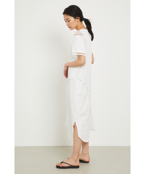 HeRIN.CYE(ヘリンドットサイ)の「Layerd long tee(ワンピース・レディース・ホワイト/ブラック/ベージュ・FREE)」の7枚目の写真