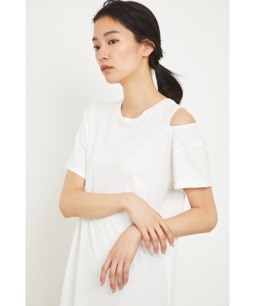 HeRIN.CYE(ヘリンドットサイ)の「Layerd long tee(ワンピース・レディース・ホワイト/ブラック/ベージュ・FREE)」の11枚目の写真