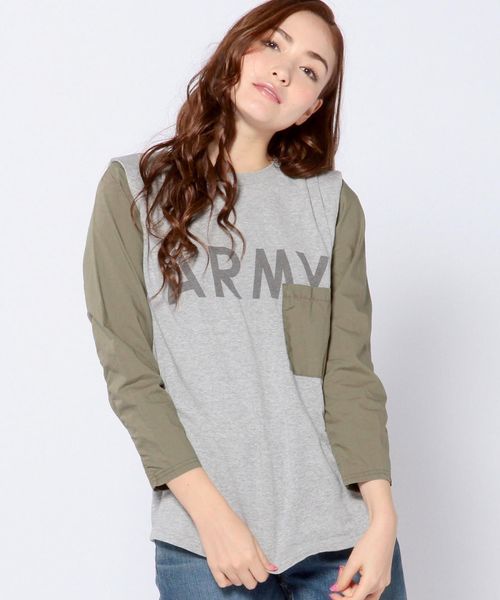 Another Edition(アナザーエディション)の「コンビタックプルオーバー/AEBC COMBI TUCK PO◆(Tシャツ/カットソー・レディース・ホワイト/グレー/ネイビー・フリー)」の19枚目の写真