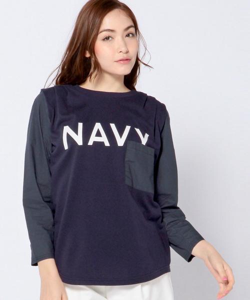 Another Edition(アナザーエディション)の「コンビタックプルオーバー/AEBC COMBI TUCK PO◆(Tシャツ/カットソー・レディース・ホワイト/グレー/ネイビー・フリー)」の3枚目の写真