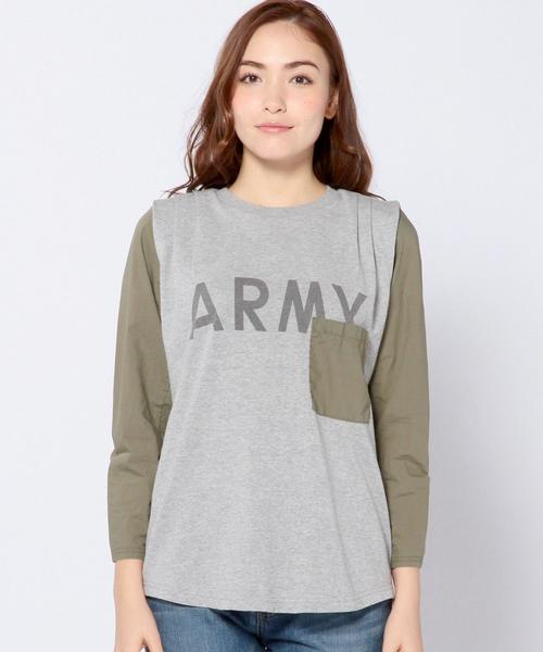 Another Edition(アナザーエディション)の「コンビタックプルオーバー/AEBC COMBI TUCK PO◆(Tシャツ/カットソー・レディース・ホワイト/グレー/ネイビー・フリー)」の18枚目の写真