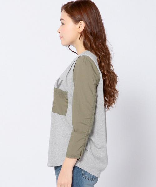 Another Edition(アナザーエディション)の「コンビタックプルオーバー/AEBC COMBI TUCK PO◆(Tシャツ/カットソー・レディース・ホワイト/グレー/ネイビー・フリー)」の11枚目の写真