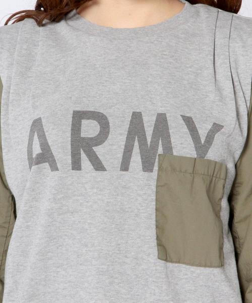 Another Edition(アナザーエディション)の「コンビタックプルオーバー/AEBC COMBI TUCK PO◆(Tシャツ/カットソー・レディース・ホワイト/グレー/ネイビー・フリー)」の13枚目の写真