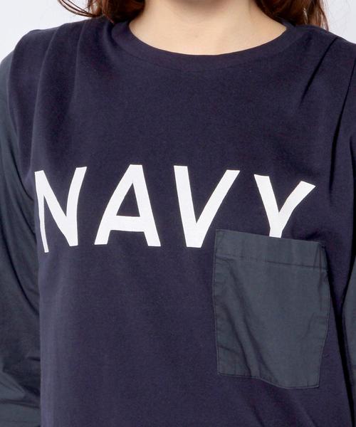 Another Edition(アナザーエディション)の「コンビタックプルオーバー/AEBC COMBI TUCK PO◆(Tシャツ/カットソー・レディース・ホワイト/グレー/ネイビー・フリー)」の4枚目の写真