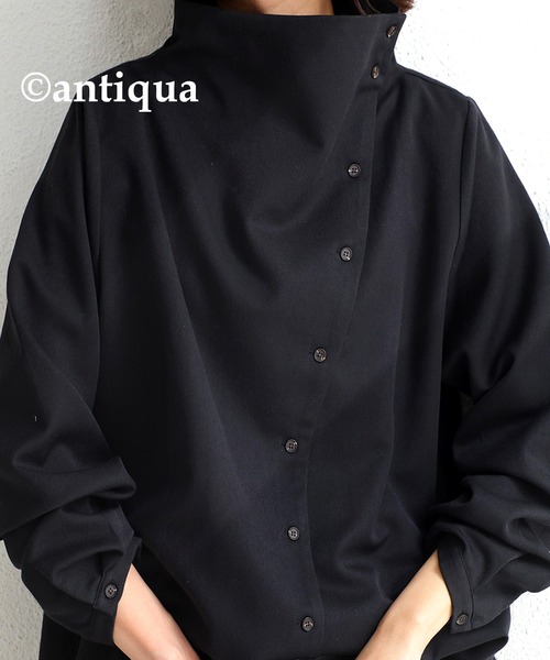 antiqua（アンティカ）の「ボトルネックデザインシャツ（シャツ/ブラウス・レディース・オフホワイト/ブラック・FREE）」の18枚目の写真