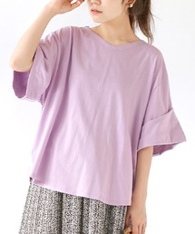 【簡単にこなれるロールアップ袖】 URBAN PLUS ロールアップスリーブ ビッグTシャツ