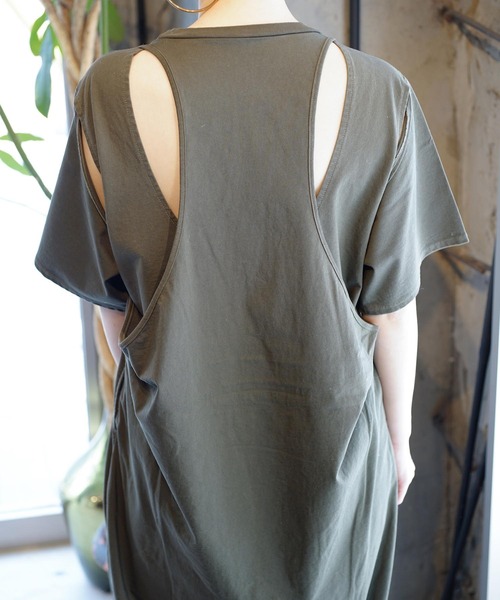 k3&co.(ケイスリーアンドコー)の「SULFURATION TEE DRESS(ワンピース・レディース・ブラック/オリーブ・ONE SIZE)」の17枚目の写真