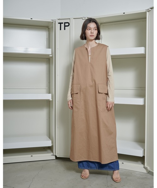 THEATRE PRODUCTS（シアタープロダクツ）の「コットンツイルワンピース（ワンピース・レディース・ブラック/ベージュ・FREE）」の10枚目の写真