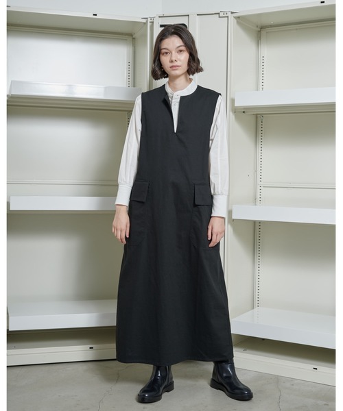 THEATRE PRODUCTS（シアタープロダクツ）の「コットンツイルワンピース（ワンピース・レディース・ブラック/ベージュ・FREE）」の21枚目の写真