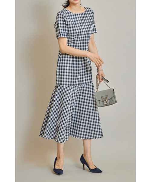 美品✦マークアンドロナ✦キンガムチェックワンピース＆サンバイザーセットアップ 美品✦マークアンドロナ✦キンガムチェックワンピース＆サン