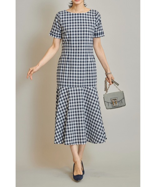 美品✦マークアンドロナ✦キンガムチェックワンピース＆サンバイザーセットアップ 美品✦マークアンドロナ✦キンガムチェックワンピース＆サン