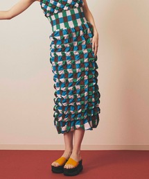 MAISON SPECIAL | ＜CHIE NINOMIYA COLLABORATION＞シャーリングチェックスカート【MAISON SPECIAL/メゾンスペシャル】■セットアップ対応■(スカート)