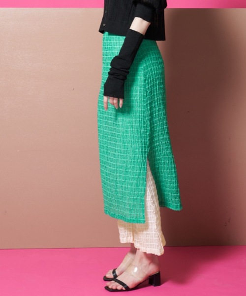 Solace(ソレイス)の「チェックベアスカートパンツ(その他パンツ・レディース・ブラック/グリーン/ホワイト・S/FREE)」の5枚目の写真