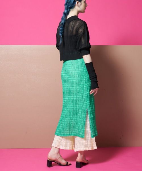 Solace(ソレイス)の「チェックベアスカートパンツ(その他パンツ・レディース・ブラック/グリーン/ホワイト・S/FREE)」の7枚目の写真