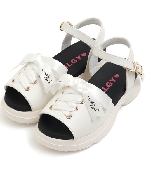 algy（アルジー）の「レースリボンサンダル（サンダル・キッズ・ブラック/ネイビー/オフホワイト/ピンク・23/22/20/21/24）」の2枚目の写真