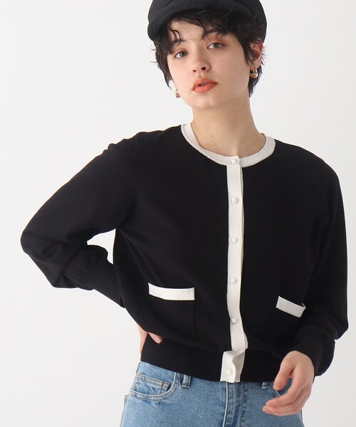 OPAQUE.CLIP(オペークドットクリップ)の「◆【C】オーガニックコットン混配色ニットカーディガン【WEB限定サイズ】(カーディガン/ボレロ・レディース・ホワイト系その他5/オレンジ/ブラック系4・36/40/38)」の3枚目の写真