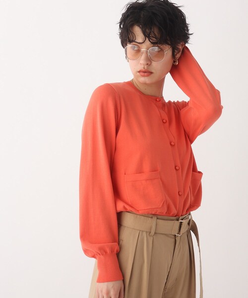 OPAQUE.CLIP(オペークドットクリップ)の「◆【C】オーガニックコットン混配色ニットカーディガン【WEB限定サイズ】(カーディガン/ボレロ・レディース・ホワイト系その他5/オレンジ/ブラック系4・36/40/38)」の1枚目の写真