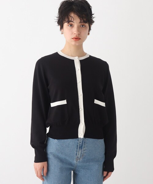 OPAQUE.CLIP(オペークドットクリップ)の「◆【C】オーガニックコットン混配色ニットカーディガン【WEB限定サイズ】(カーディガン/ボレロ・レディース・ホワイト系その他5/オレンジ/ブラック系4・36/40/38)」の4枚目の写真