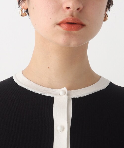 OPAQUE.CLIP(オペークドットクリップ)の「◆【C】オーガニックコットン混配色ニットカーディガン【WEB限定サイズ】(カーディガン/ボレロ・レディース・ホワイト系その他5/オレンジ/ブラック系4・36/40/38)」の7枚目の写真