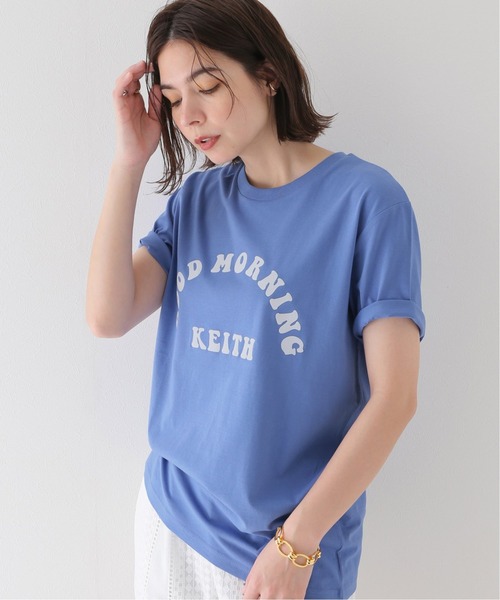 JOINT WORKS(ジョイントワークス)の「【GOOD MORNING KEITH/グッドモーニングキース】TEE(Tシャツ/カットソー・レディース・アイボリー/ライトブルー・MEDIUM)」の1枚目の写真
