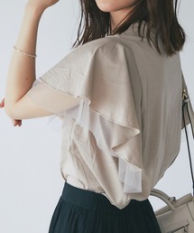 un dix cors | 大人フェミニン　チュールフレアスリーブカットソー(Tシャツ/カットソー)