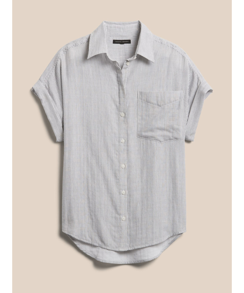 Banana Republic(バナナリパブリック)の「リネン リゾートシャツ(シャツ/ブラウス・レディース・ホワイト/ベージュ/ブルー/ホワイト系その他・S/M/XS/L)」の8枚目の写真