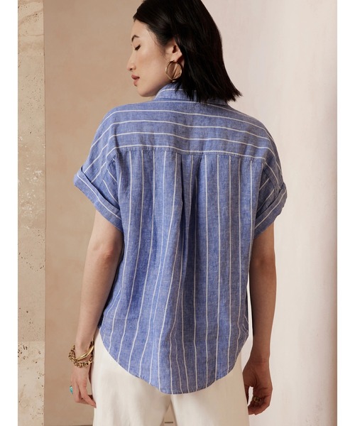 Banana Republic(バナナリパブリック)の「リネン リゾートシャツ(シャツ/ブラウス・レディース・ホワイト/ベージュ/ブルー/ホワイト系その他・S/M/XS/L)」の13枚目の写真