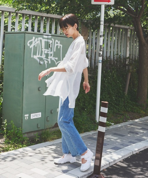 Auntie Rosa Holiday（アンティローザホリデー）の「バックタックシアーシャツ（シャツ/ブラウス・レディース・ブラック/ブラウン/オフホワイト/オレンジ/グリーン・FREE）」の21枚目の写真