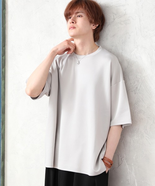 ARCADE（アーケード）の「接触冷感 Tシャツ 半袖 五分袖 ビッグシルエット（Tシャツ/カットソー・メンズ・ブラック/ホワイト/ブルーグレー/モーブ系/グレイッシュベージュ/ライトグレー・L/M/LL）」の3枚目の写真