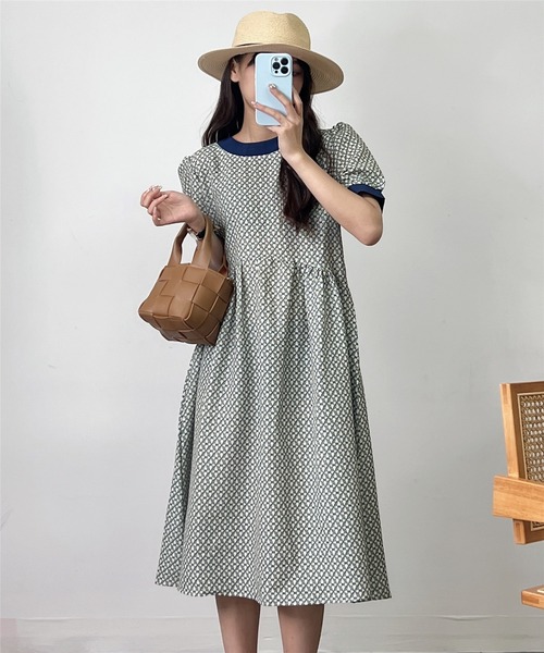 MAISON DE THERESE（メゾン ド テレーズ）の「半袖ロングワンピース（ワンピース・レディース・グリーン・MEDIUM/LARGE）」の2枚目の写真